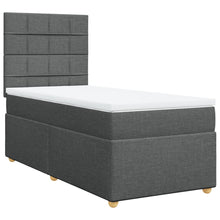 Boxspring met matras stof donkergrijs 90x200 cm