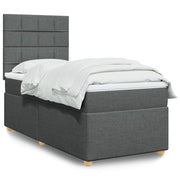 Boxspring met matras 90x200 cm donkergrijs