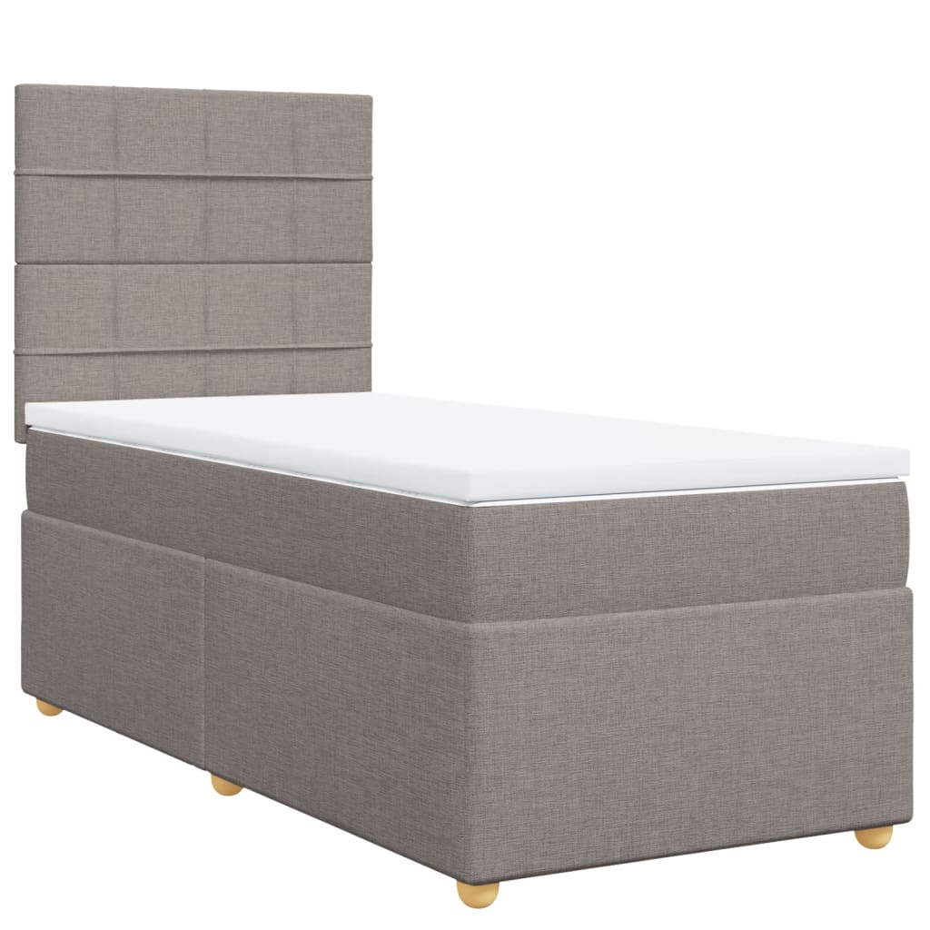 Boxspring met matras stof taupe 90x200 cm