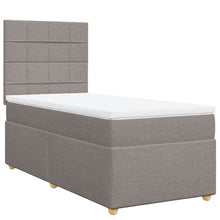 Boxspring met matras stof taupe 90x200 cm