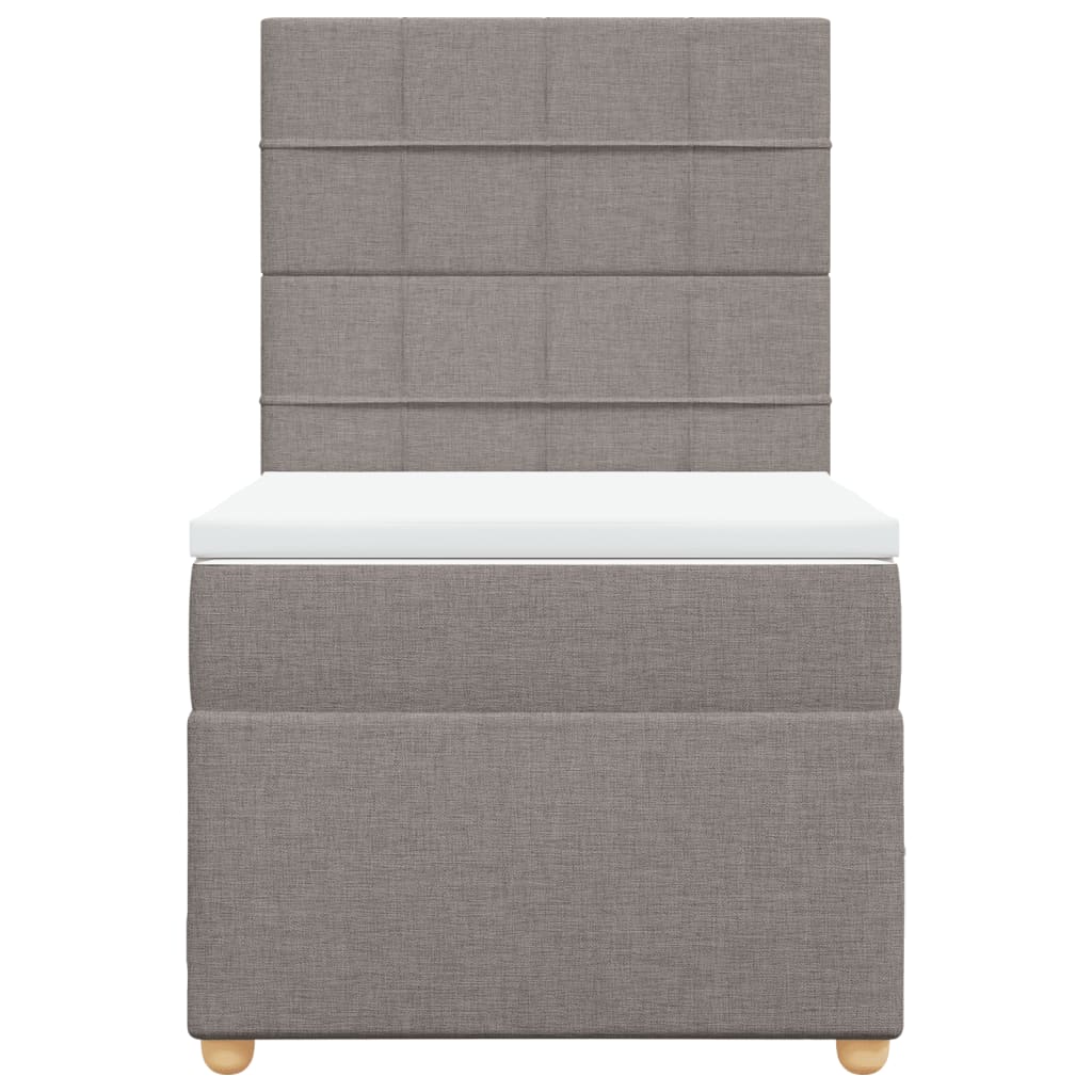 Boxspring met matras stof taupe 90x200 cm