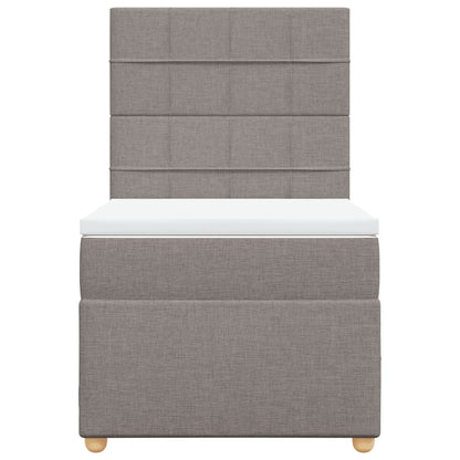 Boxspring met matras stof taupe 90x200 cm