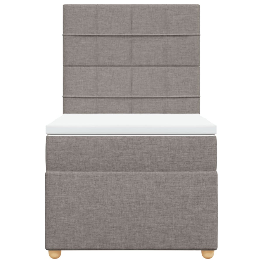 Boxspring met matras stof taupe 90x200 cm