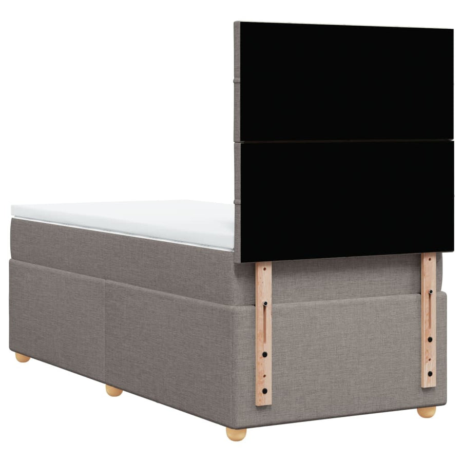 Boxspring met matras stof taupe 90x200 cm