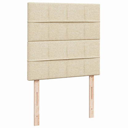 Boxspring met matras stof crèmekleurig 90x200 cm