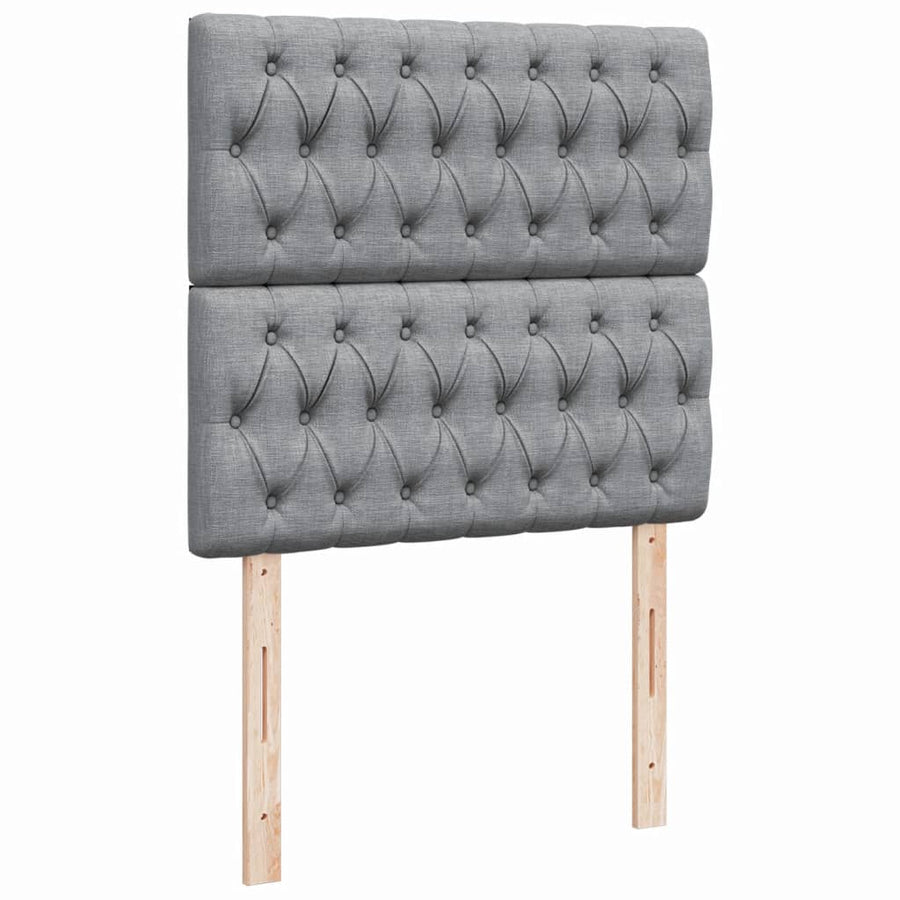 Boxspring met matras stof lichtgrijs 90x200 cm