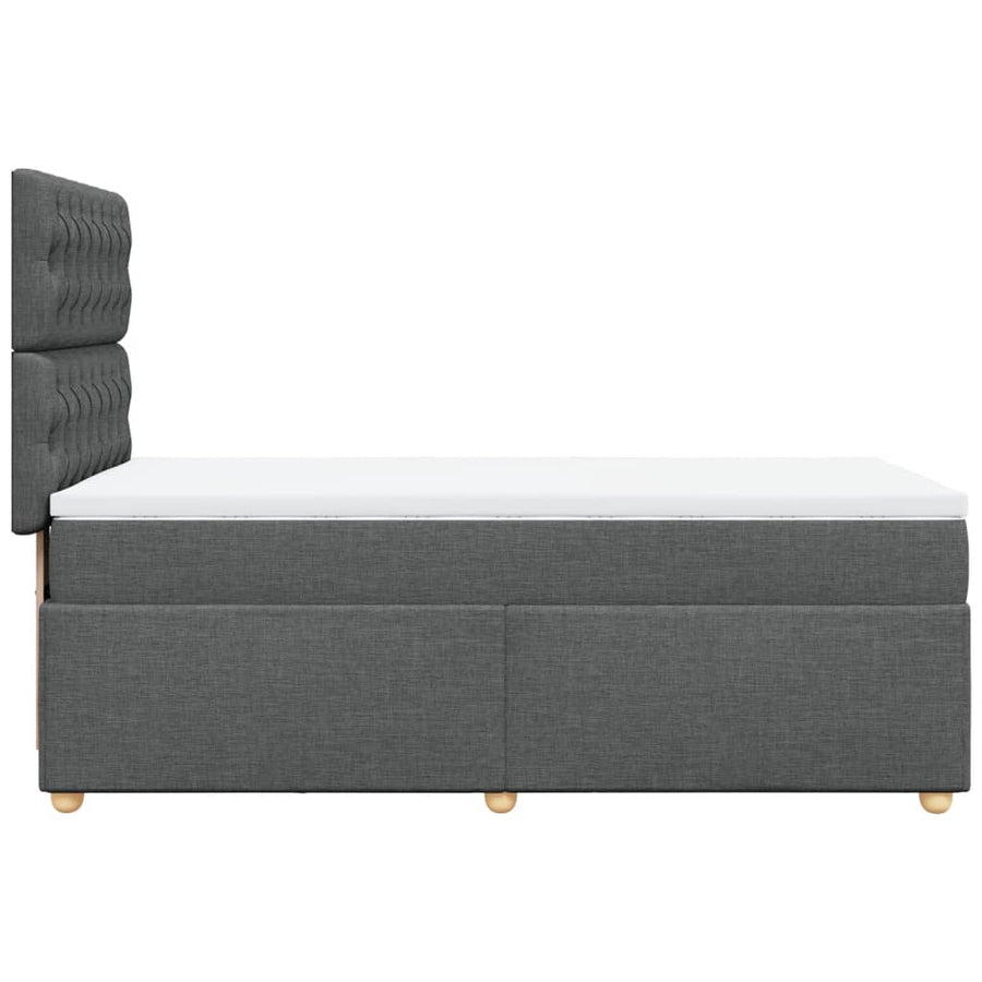 Boxspring met matras stof donkergrijs 90x200 cm