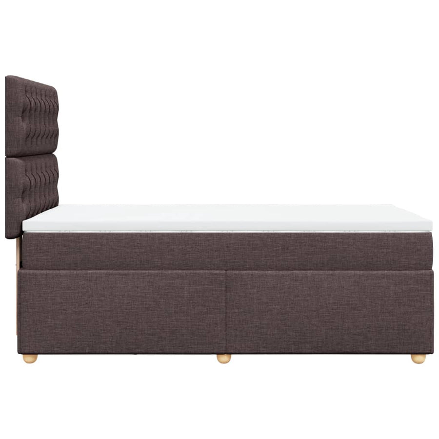 Boxspring met matras stof donkerbruin 90x200 cm
