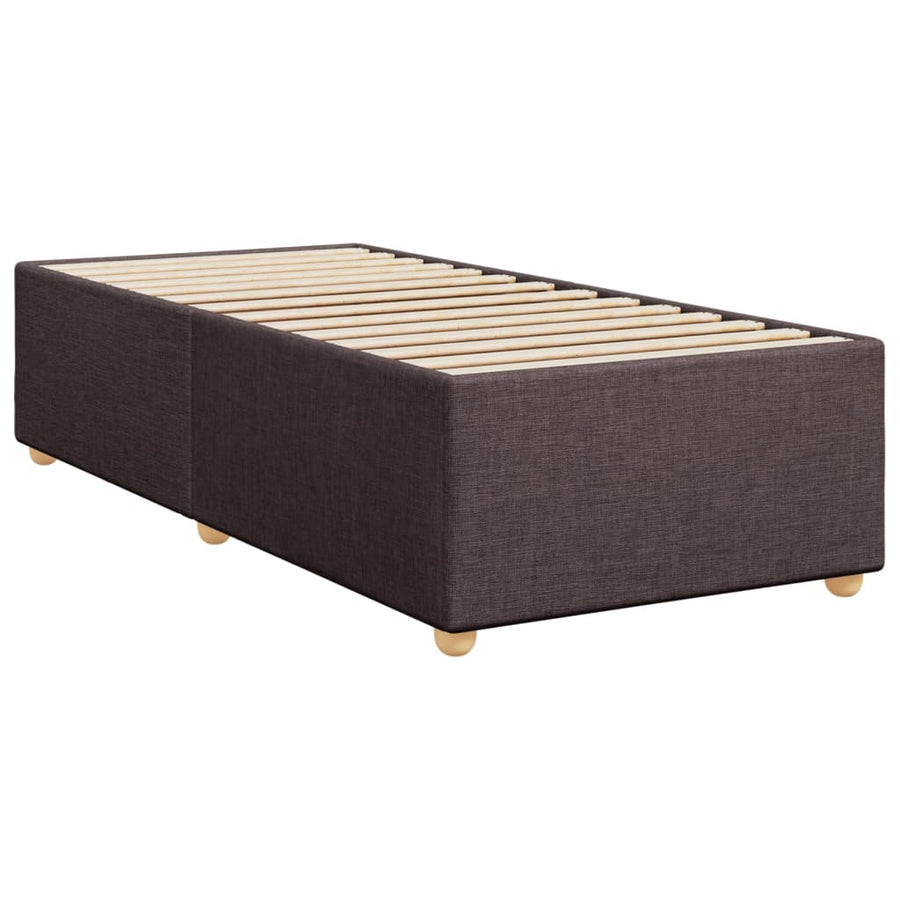 Boxspring met matras stof donkerbruin 90x200 cm