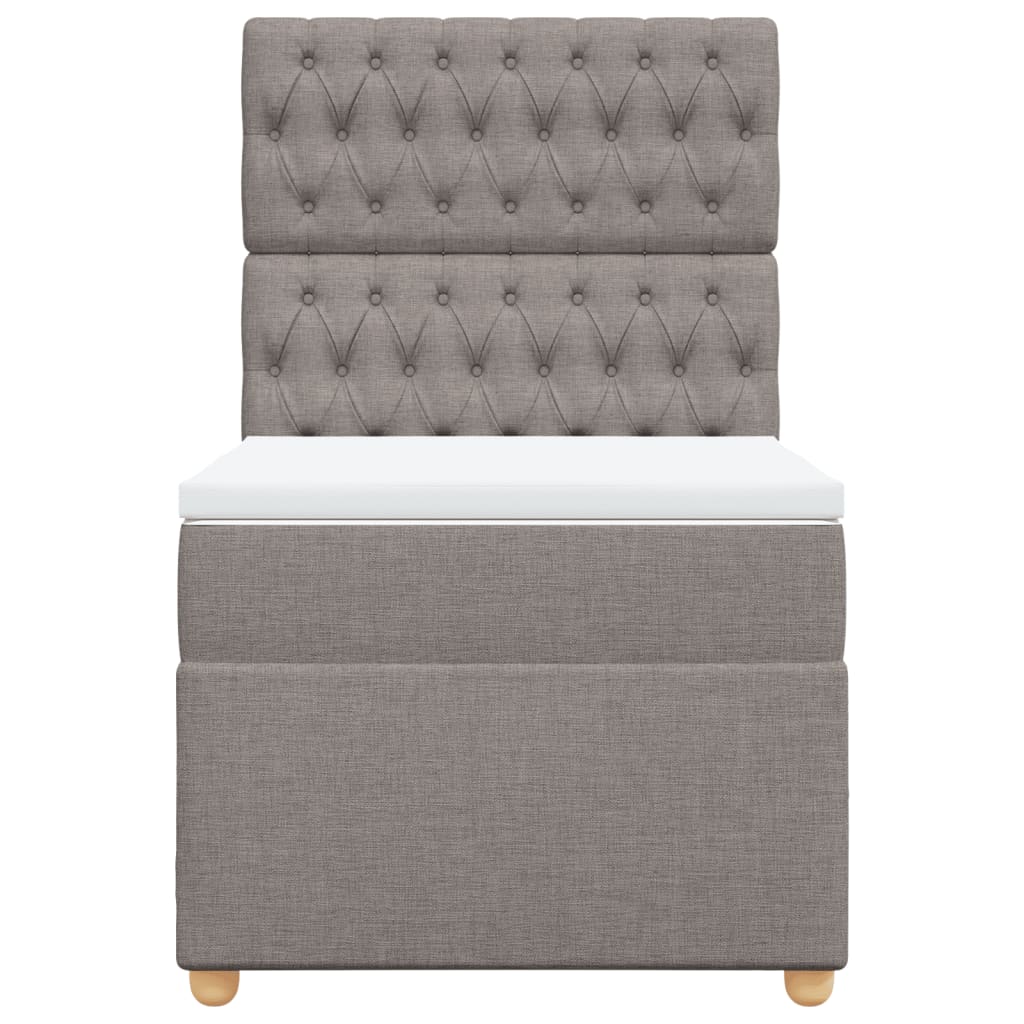 Boxspring met matras stof taupe 90x200 cm