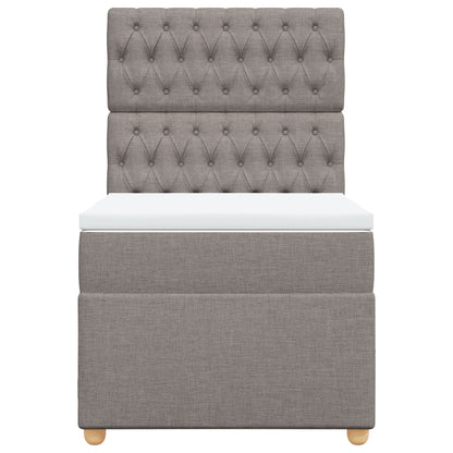 Boxspring met matras stof taupe 90x200 cm