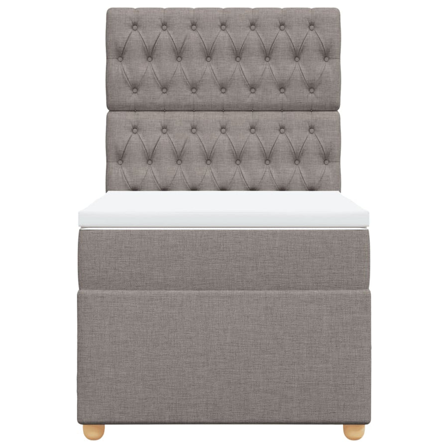 Boxspring met matras stof taupe 90x200 cm