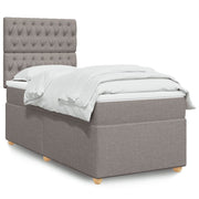 Box spring with mattress fabric taupe 90x200 cm