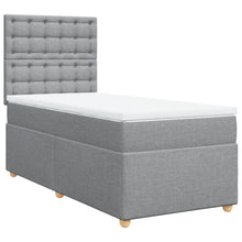 Boxspring met matras stof lichtgrijs 90x200 cm