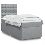 Boxspring 90x200 cm lichtgrijs met pocketveringmatras