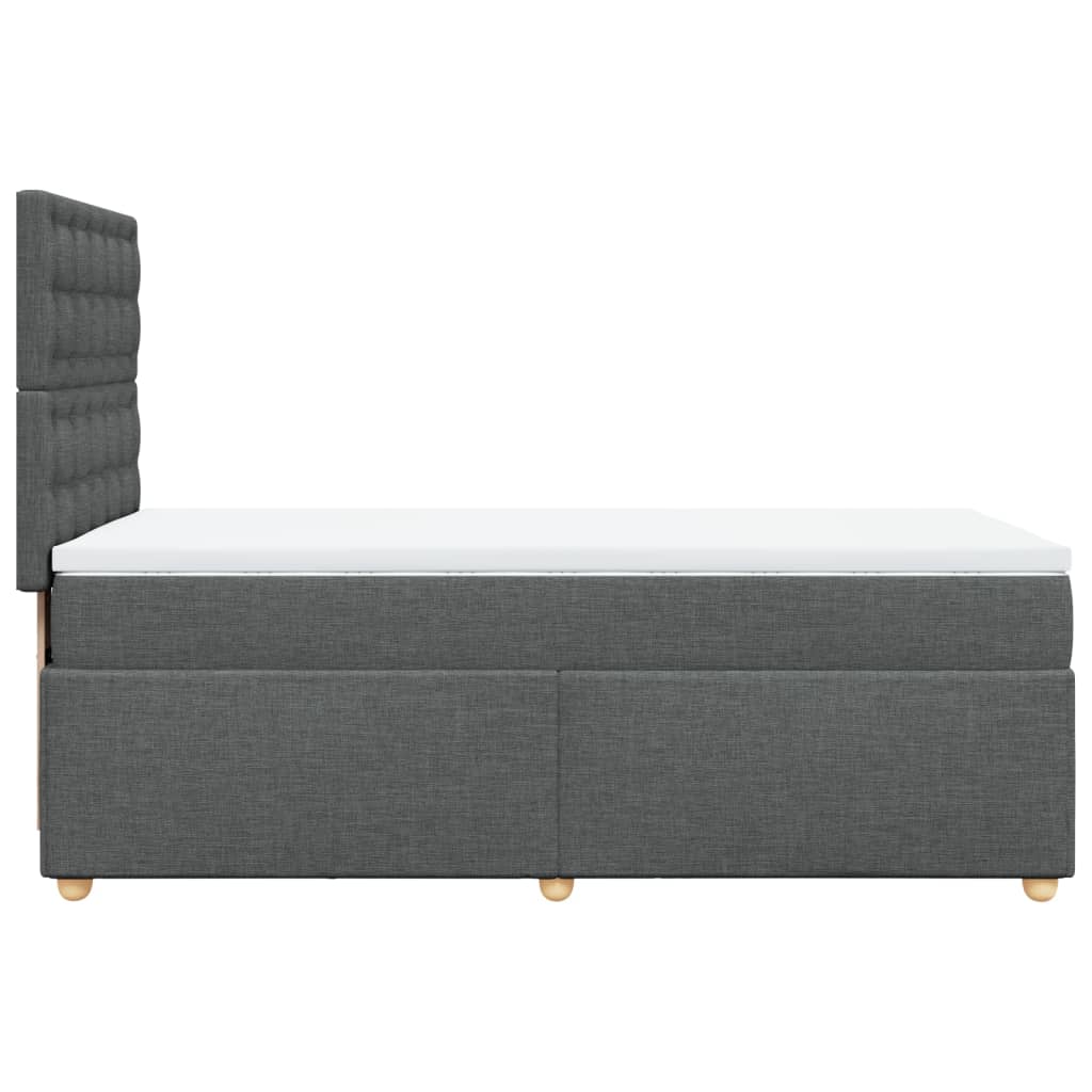 Boxspring met matras stof donkergrijs 90x200 cm