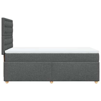Boxspring met matras stof donkergrijs 90x200 cm