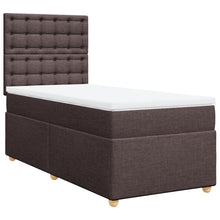 Boxspring met matras stof donkerbruin 90x200 cm