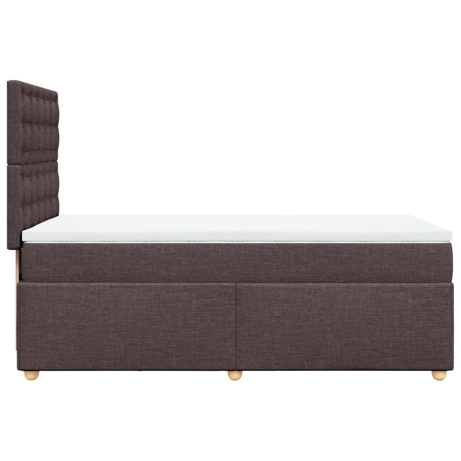Boxspring met matras stof donkerbruin 90x200 cm