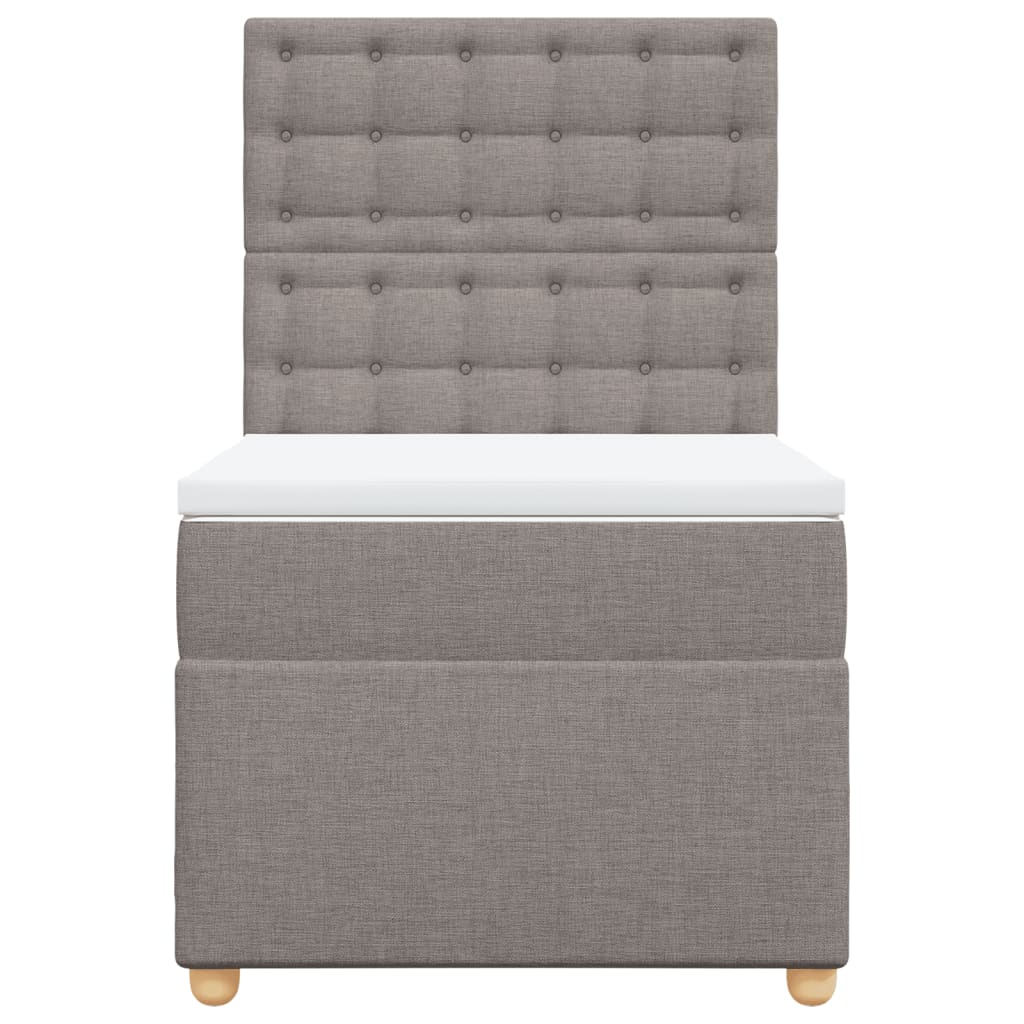 Boxspring met matras stof taupe 90x200 cm