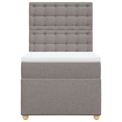 Boxspring met matras stof taupe 90x200 cm