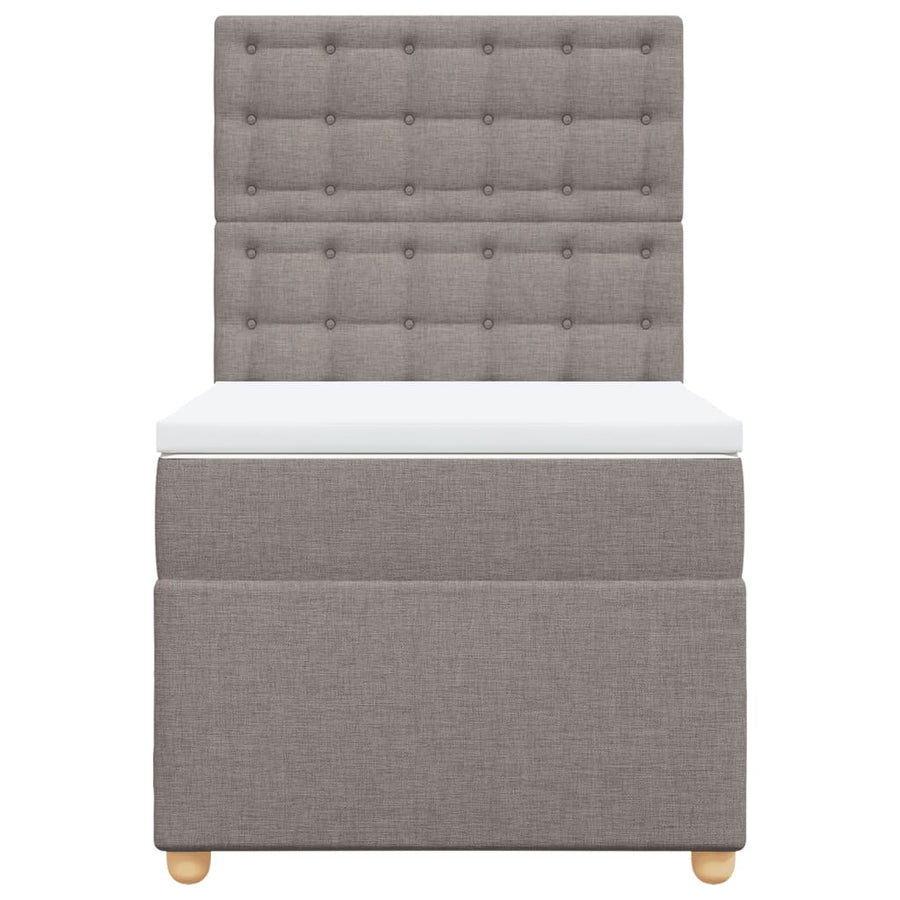 Boxspring met matras stof taupe 90x200 cm