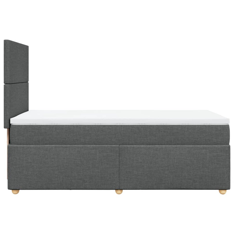 Boxspring met matras stof donkergrijs 100x200 cm