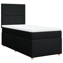 Boxspring met matras stof zwart 100x200 cm