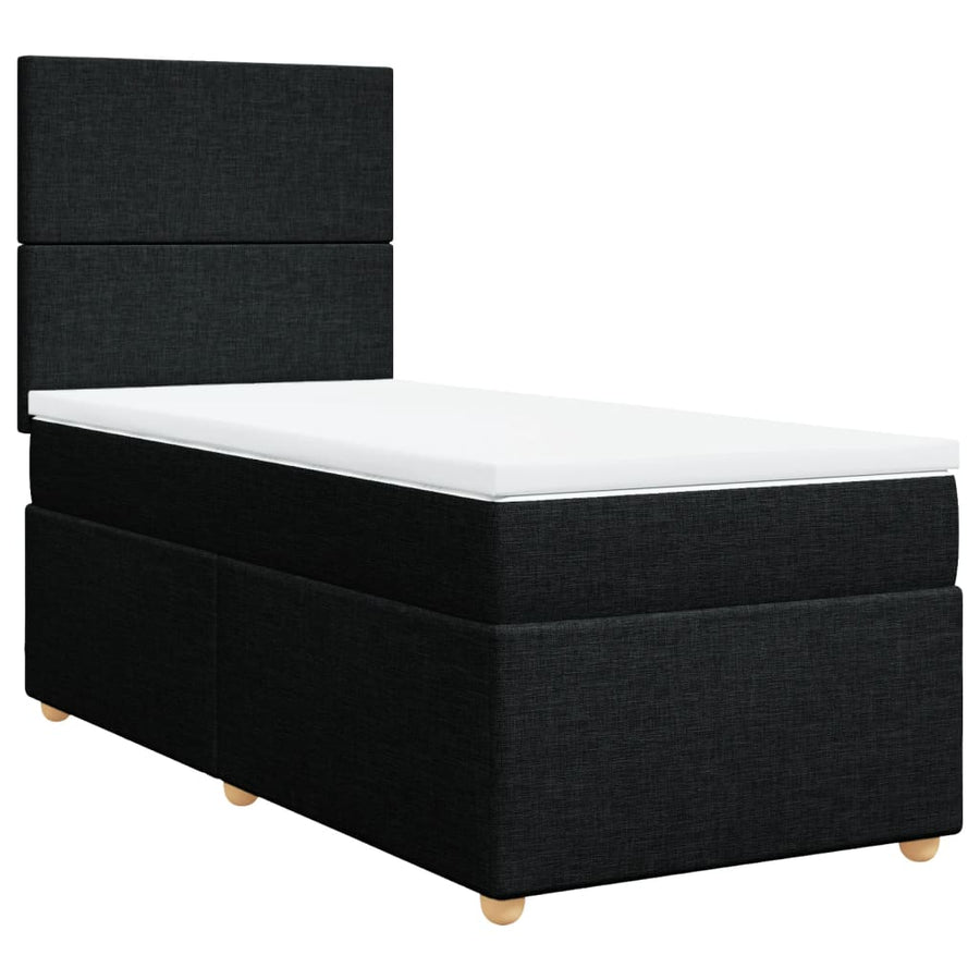 Boxspring met matras stof zwart 100x200 cm