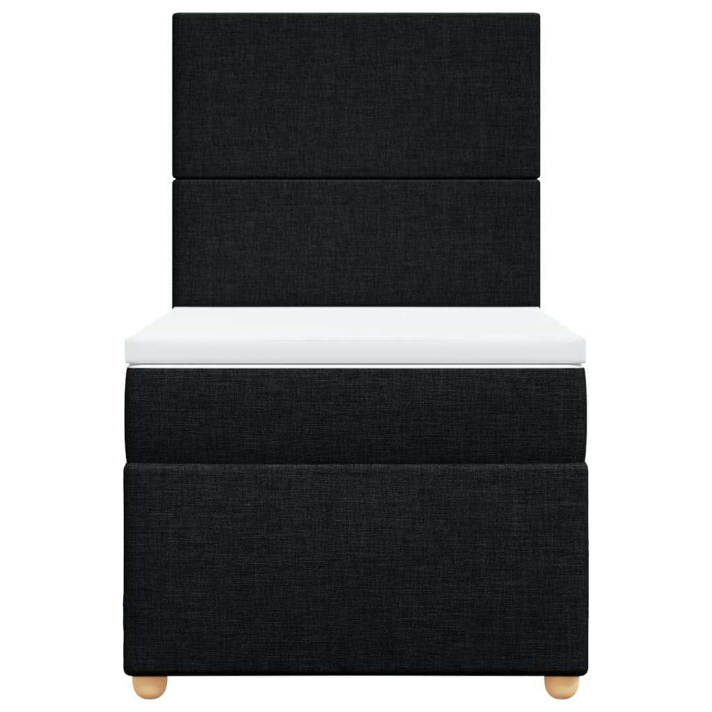 Boxspring met matras stof zwart 100x200 cm
