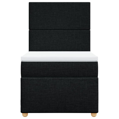 Boxspring met matras stof zwart 100x200 cm