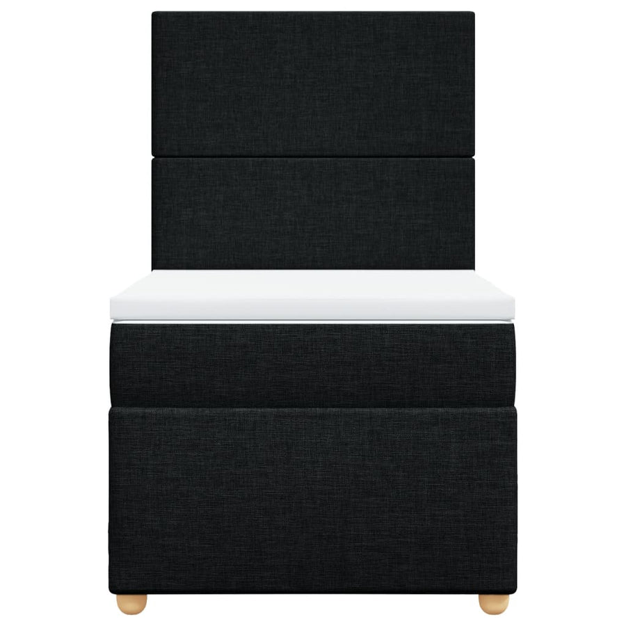 Boxspring met matras stof zwart 100x200 cm
