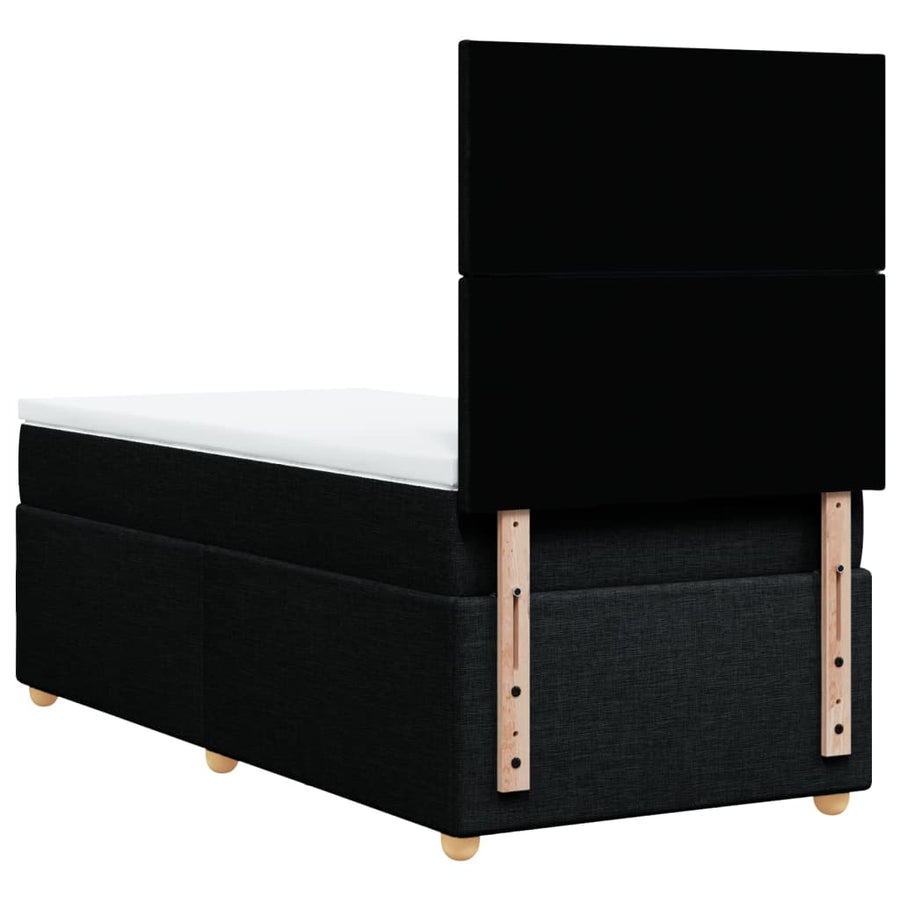 Boxspring met matras stof zwart 100x200 cm
