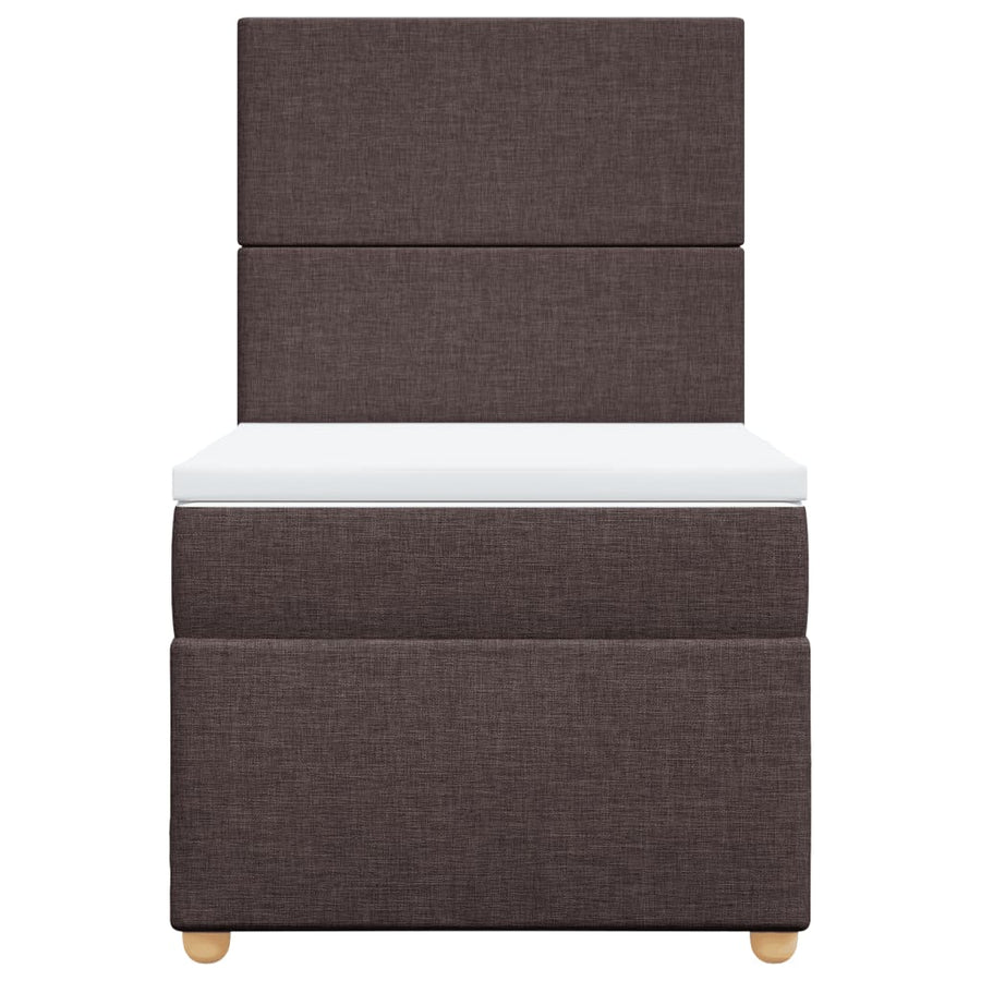 Boxspring met matras stof donkerbruin 100x200 cm