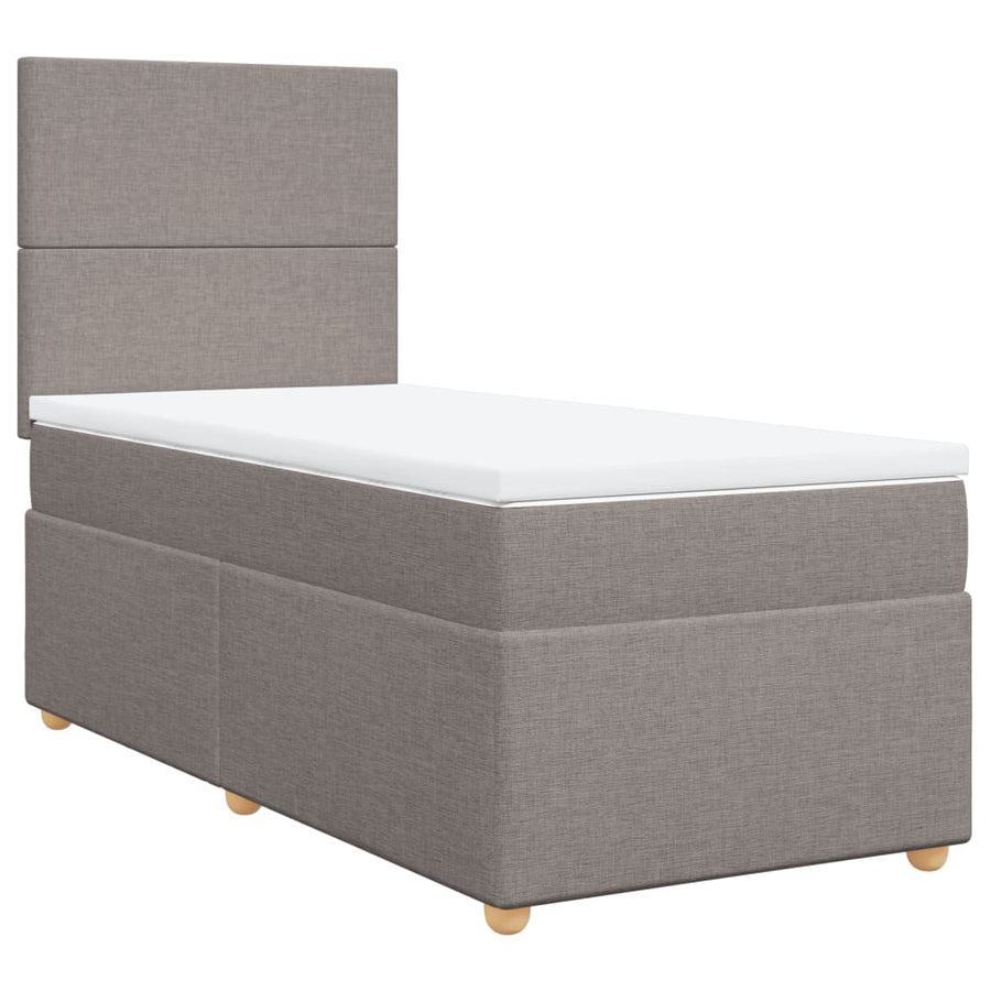 Boxspring met matras stof taupe 100x200 cm