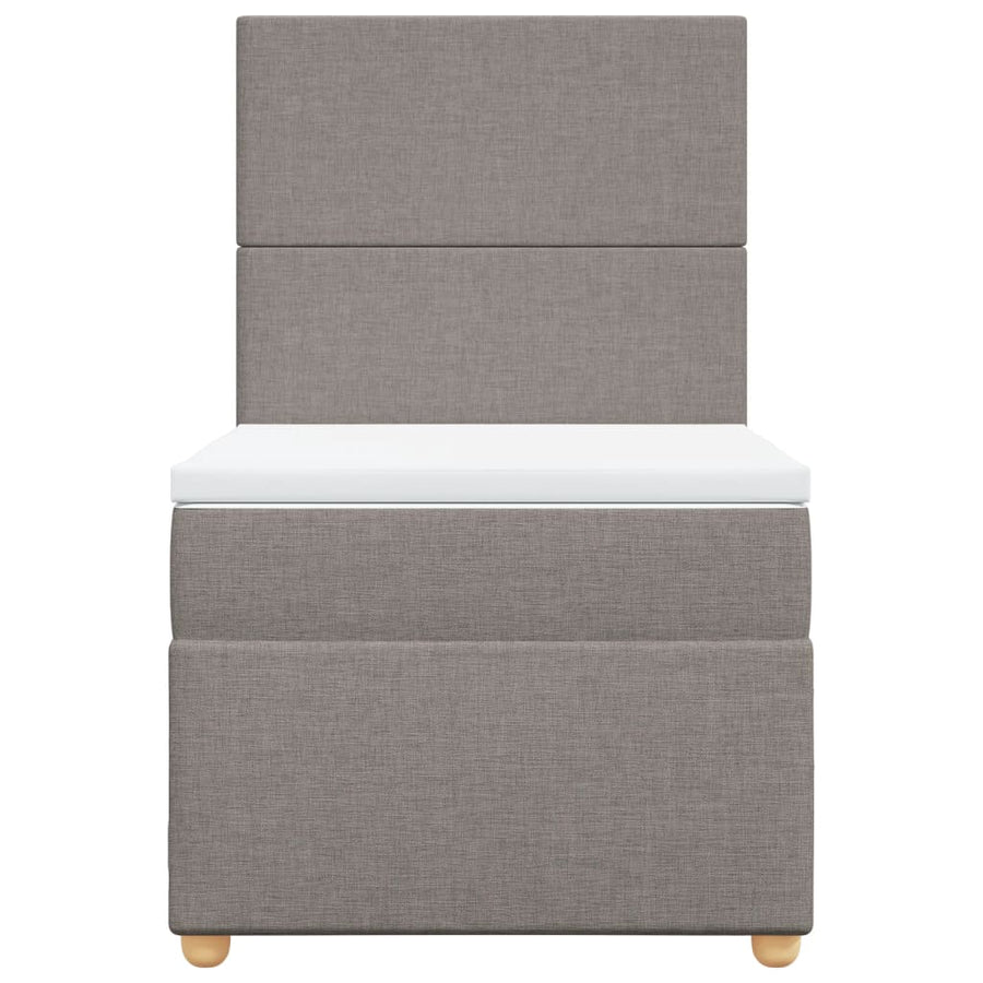 Boxspring met matras stof taupe 100x200 cm