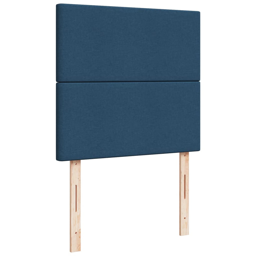 Boxspring met matras stof blauw 100x200 cm