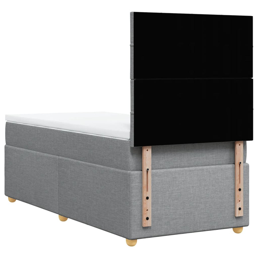 Boxspring met matras stof lichtgrijs 100x200 cm