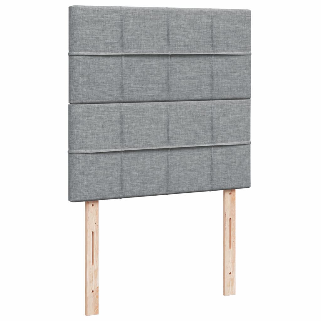 Boxspring met matras stof lichtgrijs 100x200 cm