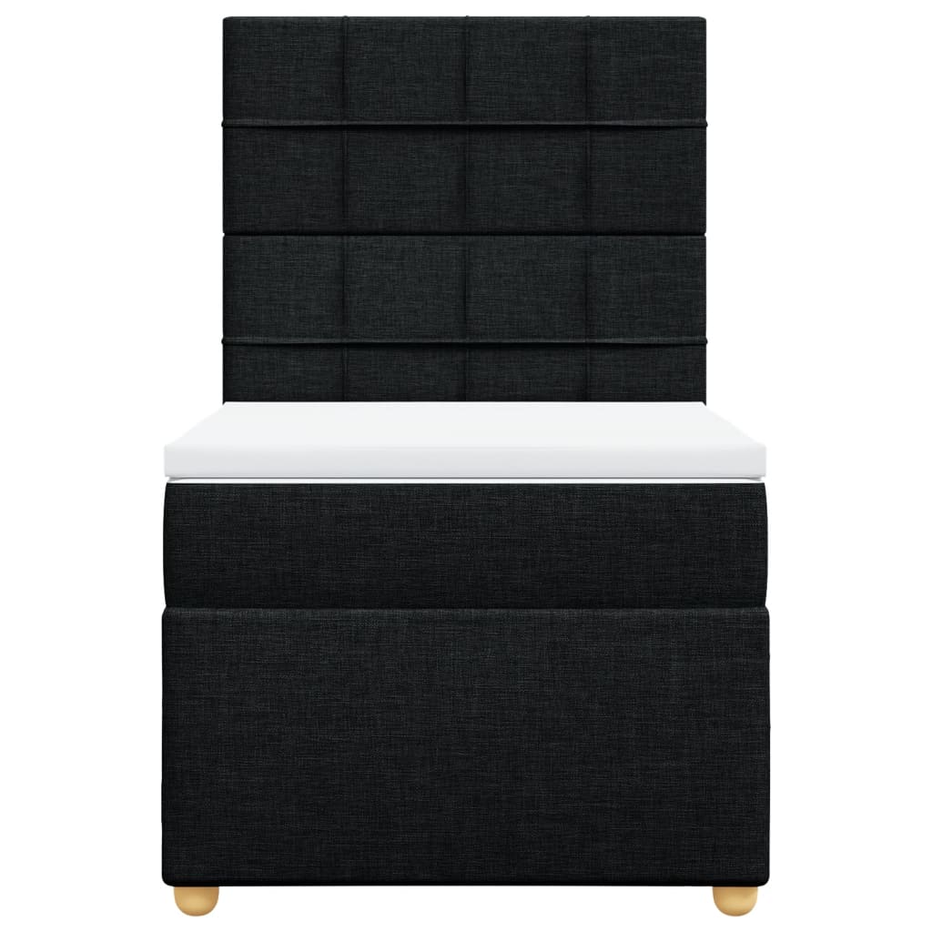 Boxspring met matras stof zwart 100x200 cm