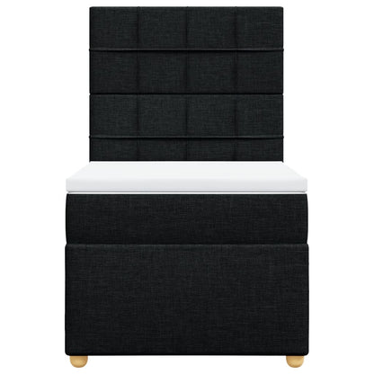 Boxspring met matras stof zwart 100x200 cm