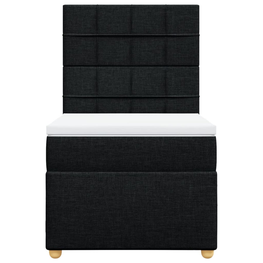 Boxspring met matras stof zwart 100x200 cm