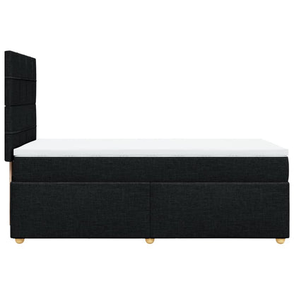 Boxspring met matras stof zwart 100x200 cm