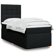 Boxspring 100x200 cm zwart met matras