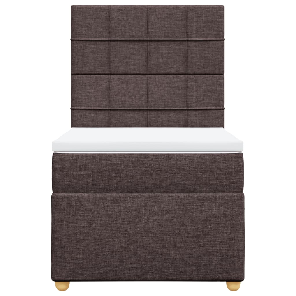 Boxspring met matras stof donkerbruin 100x200 cm
