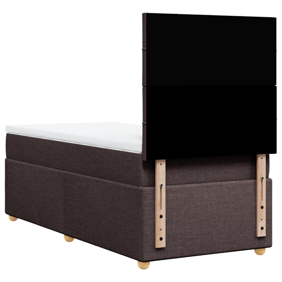 Boxspring met matras stof donkerbruin 100x200 cm