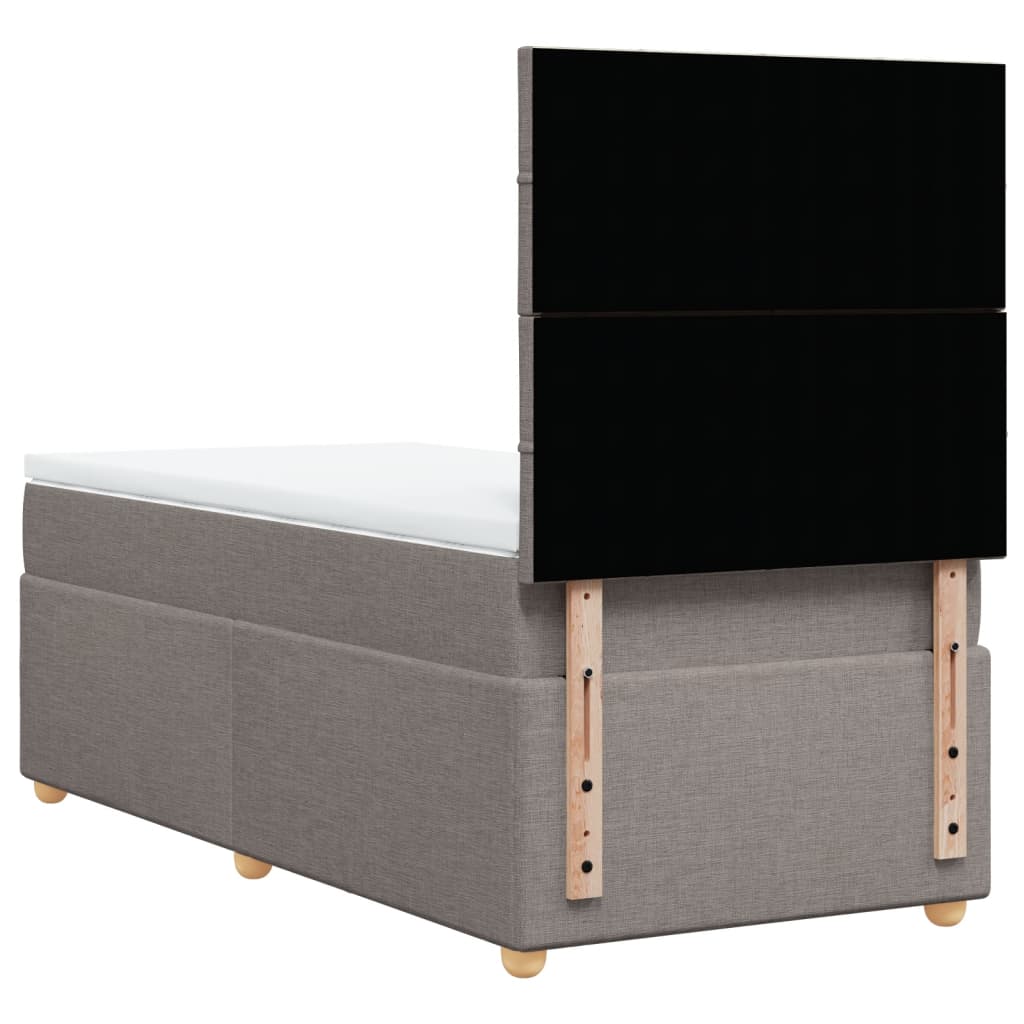 Boxspring met matras stof taupe 100x200 cm