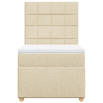 Boxspring met matras stof crèmekleurig 100x200 cm