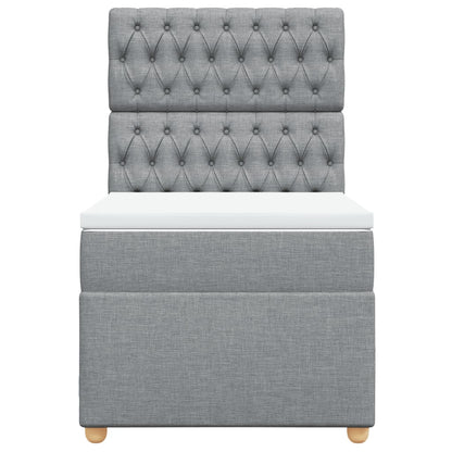 Boxspring met matras stof lichtgrijs 100x200 cm
