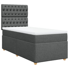 Boxspring met matras stof donkergrijs 100x200 cm